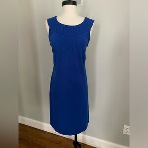 Tommy Bahama royal blue large dress with embroidered neckline. EUC